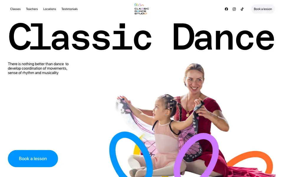 classicdance: первый экран сайта