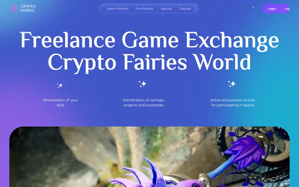 cryptofairies: первый экран сайта