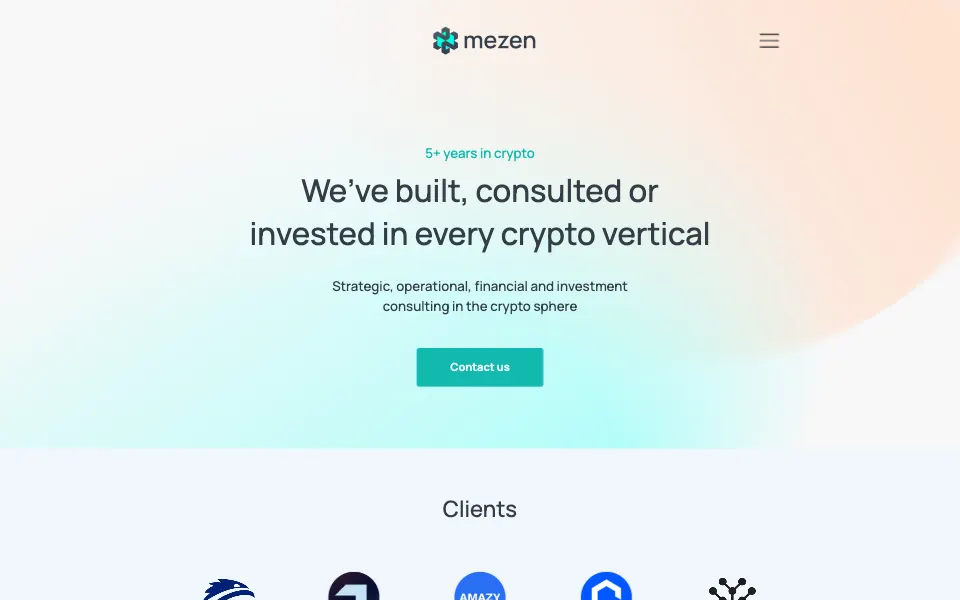 mezen: первый экран сайта