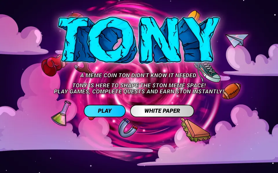 tonycoin: первый экран сайта